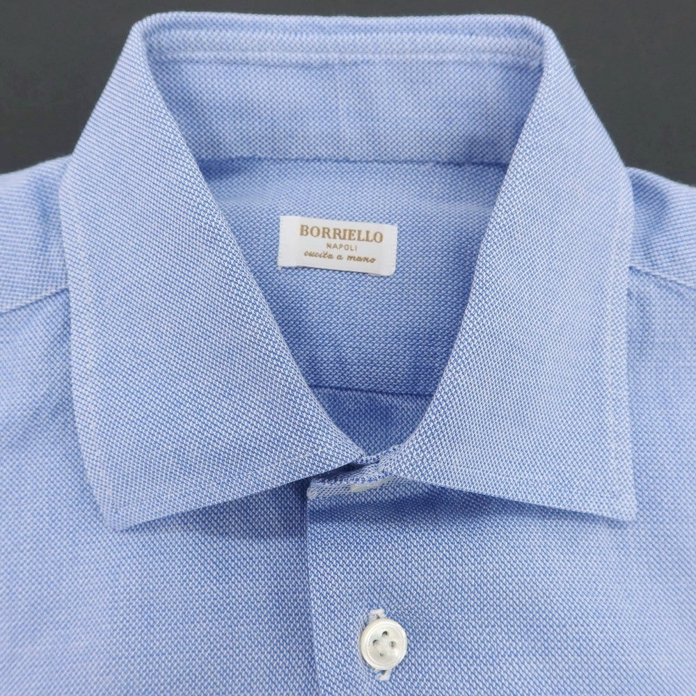 【中古】ボリエッロ BORRIELLO コットン セミワイドカラー ドレスシャツ ブルー【 38 】【 状態ランクB 】【 メンズ 】