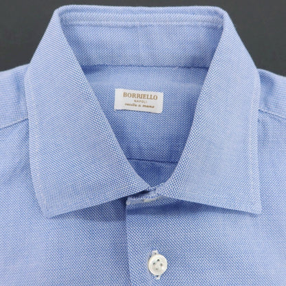 【中古】ボリエッロ BORRIELLO コットン セミワイドカラー ドレスシャツ ブルー【 38 】【 状態ランクB 】【 メンズ 】