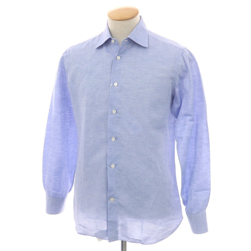 【中古】ボリエッロ BORRIELLO コットン セミワイドカラー カジュアルシャツ ブルー【 38 】【 状態ランクB 】【 メンズ 】