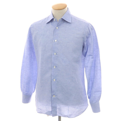 【中古】ボリエッロ BORRIELLO コットン セミワイドカラー カジュアルシャツ ブルー【 38 】【 状態ランクB 】【 メンズ 】