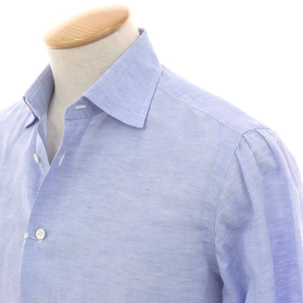【中古】ボリエッロ BORRIELLO コットン セミワイドカラー カジュアルシャツ ブルー【 38 】【 状態ランクB 】【 メンズ 】