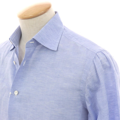【中古】ボリエッロ BORRIELLO コットン セミワイドカラー カジュアルシャツ ブルー【 38 】【 状態ランクB 】【 メンズ 】