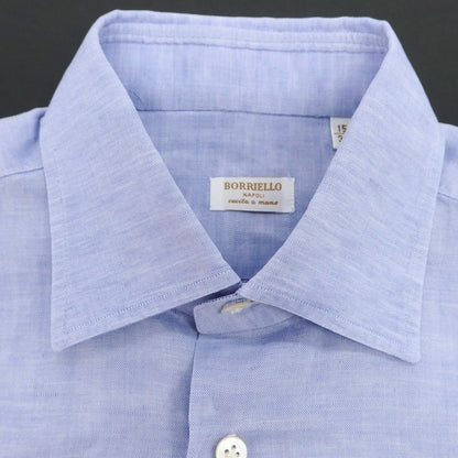 【中古】ボリエッロ BORRIELLO コットン セミワイドカラー カジュアルシャツ ブルー【 38 】【 状態ランクB 】【 メンズ 】
