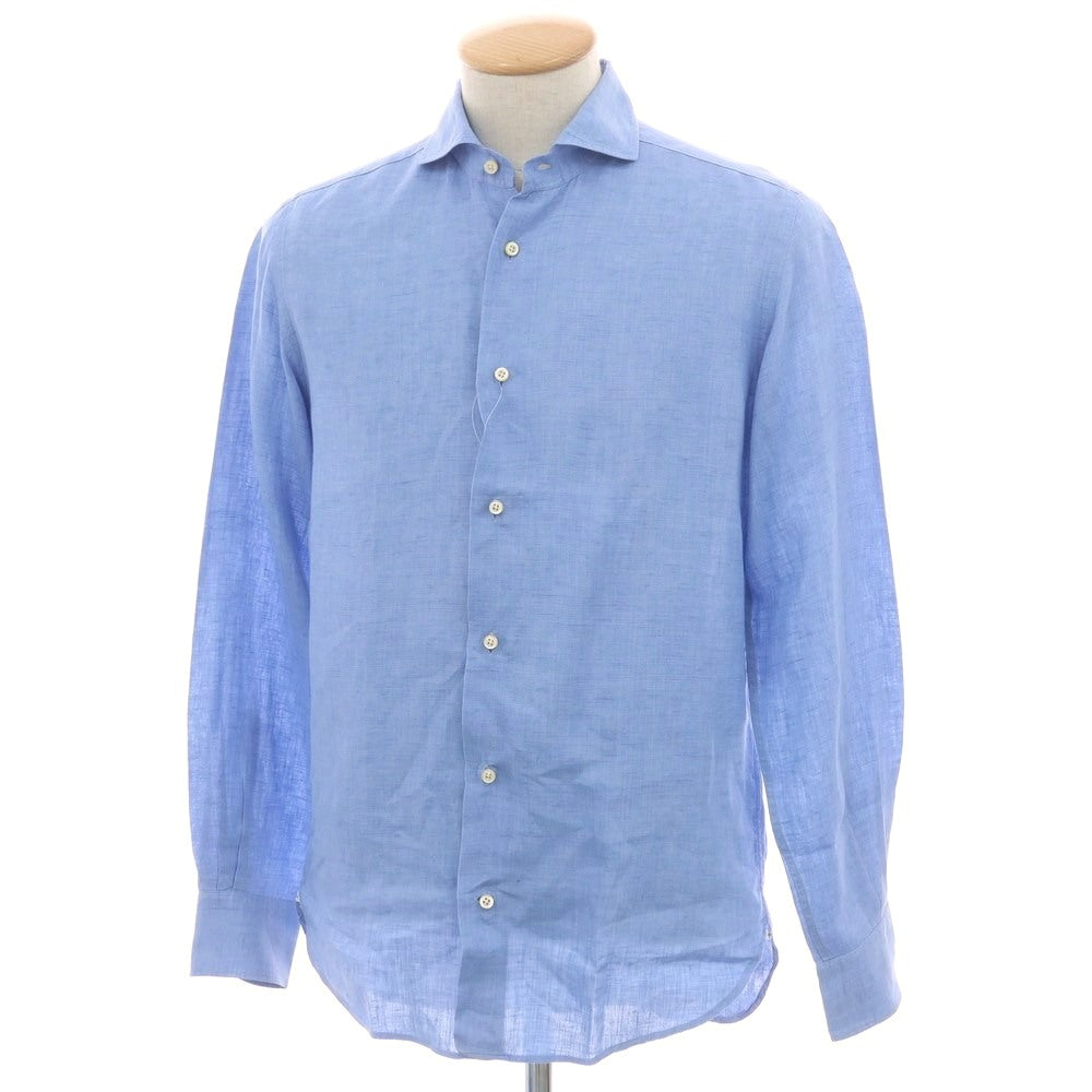 【中古】ダノリス DANOLIS BEAMS F別注 リネン ホリゾンタルカラー カジュアルシャツ ブルー【 S 】【 状態ランクB 】【 メンズ 】