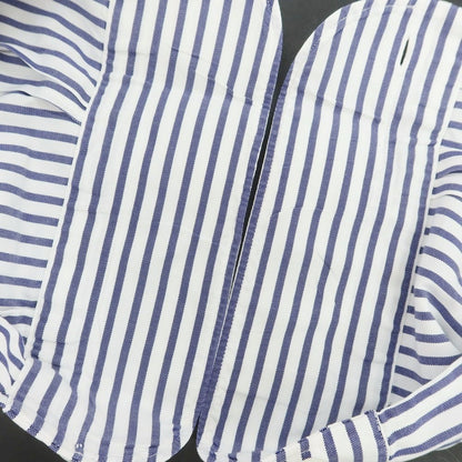 【中古】バルバ BARBA コットン ストライプ ボタンダウン ドレスシャツ ホワイトxネイビー【 38 】【 状態ランクB 】【 メンズ 】