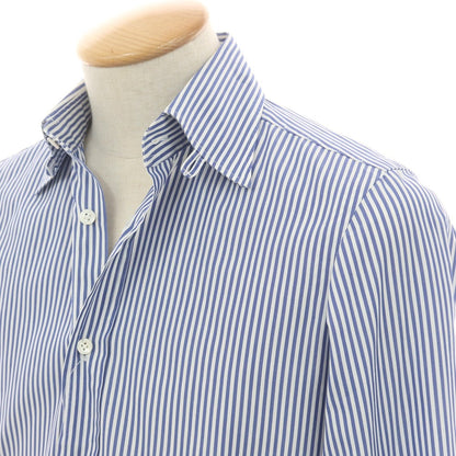 【中古】ヴィンツェンツォ ディ ルジエッロ Vincenzo di Ruggiero コットン ストライプ タブカラー ドレスシャツ ホワイトxブルー【 38 】【 状態ランクB 】【 メンズ 】