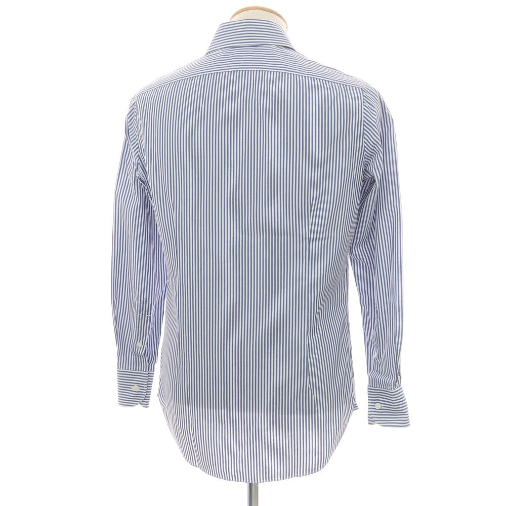 【中古】ヴィンツェンツォ ディ ルジエッロ Vincenzo di Ruggiero コットン ストライプ タブカラー ドレスシャツ ホワイトxブルー【 38 】【 状態ランクB 】【 メンズ 】