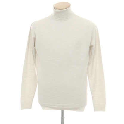 【中古】ジョンスメドレー JOHN SMEDLEY ハイゲージ ウール タートルネック プルオーバーニット オートミール【 M 】【 状態ランクA 】【 メンズ 】