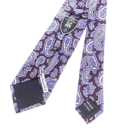 【中古】ジョン コンフォート JOHN COMFORT シルク ペイズリー柄ネクタイ パープルネイビー【 状態ランクA 】【 メンズ 】