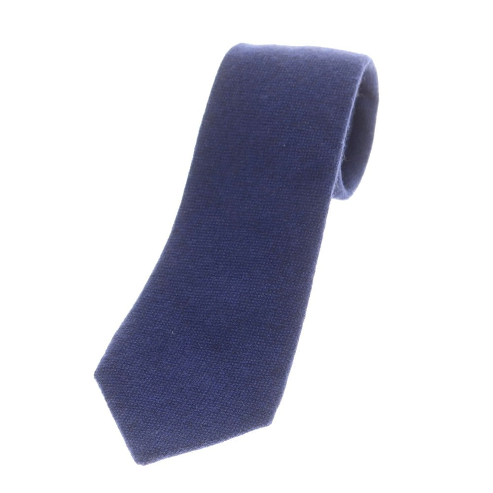【中古】ジョン コンフォート JOHN COMFORT カシミヤ 無地ネクタイ ネイビー【 状態ランクB 】【 メンズ 】