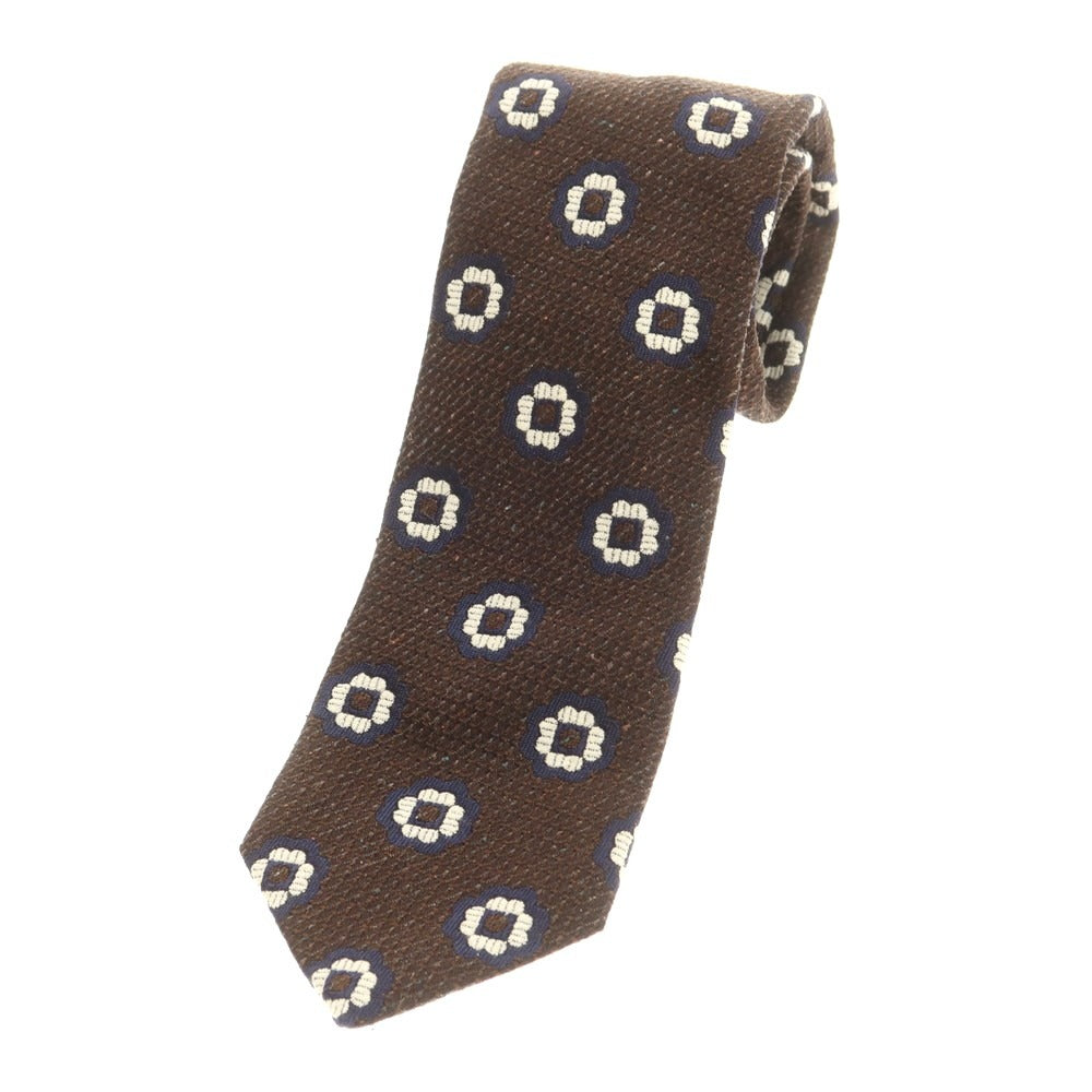 【中古】アルテア Altea シルク 小紋柄ネクタイ ダークブラウンxホワイト【 状態ランクB 】【 メンズ 】