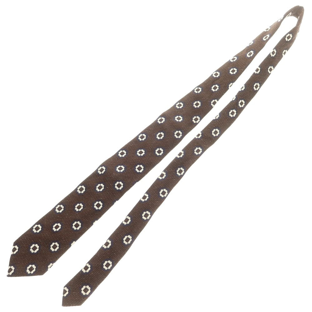 【中古】アルテア Altea シルク 小紋柄ネクタイ ダークブラウンxホワイト【 状態ランクB 】【 メンズ 】