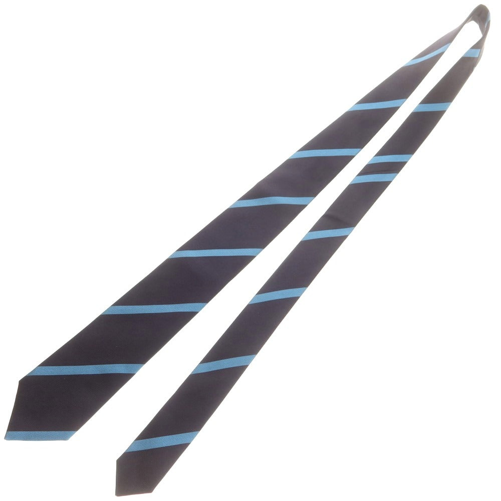 【中古】ビームスエフ BEAMS F シルク ストライプ柄ネクタイ ネイビーxブルー【 状態ランクB 】【 メンズ 】