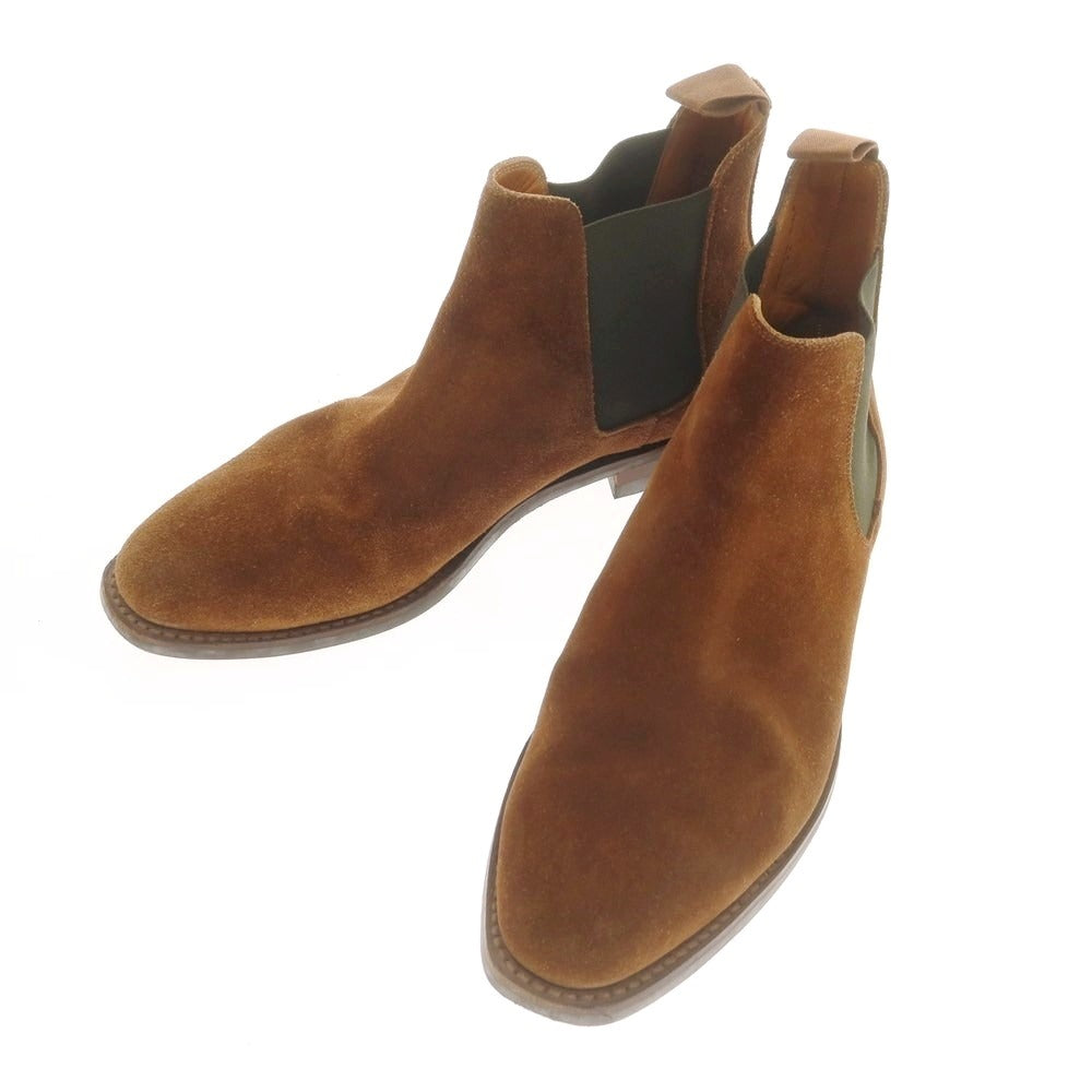 【中古】クロケットアンドジョーンズ CROCKETT&amp;JONES BARNEYS NEWYORK別注 スエード サイドゴアブーツ ブラウン【 7 1/2E 】【 状態ランクB 】【 メンズ 】