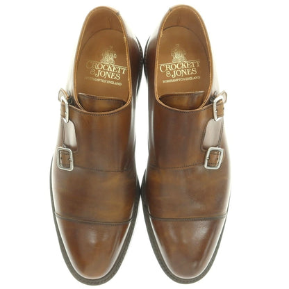 【中古】クロケットアンドジョーンズ CROCKETT&amp;JONES HARROGATE ダブルモンク ドレスシューズ ブラウン【 7E 】【 状態ランクB 】【 メンズ 】