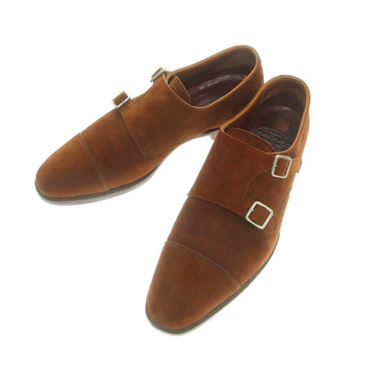 【中古】クロケットアンドジョーンズ CROCKETT&amp;JONES REPTON スエード ダブルモンク ドレスシューズ ブラウン【 8D 】【 状態ランクB 】【 メンズ 】