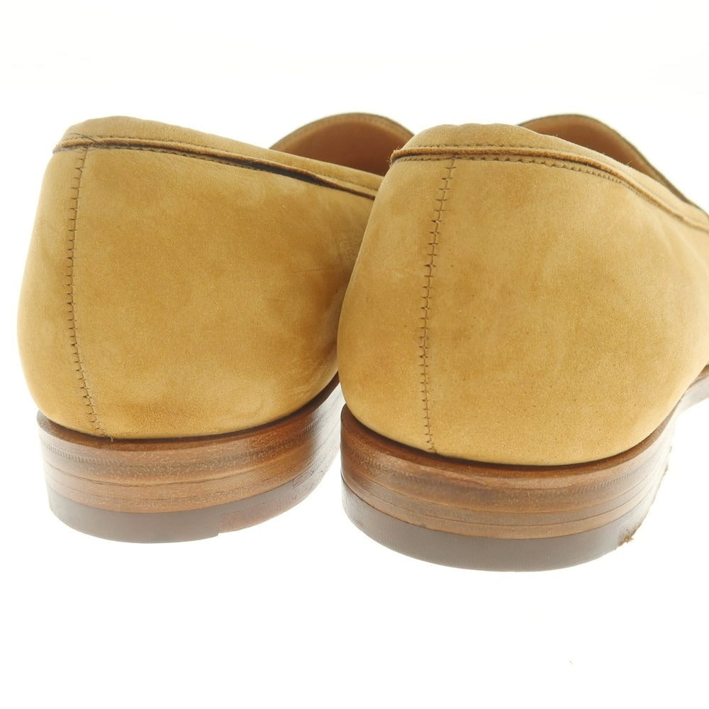 【中古】クロケットアンドジョーンズ CROCKETT&amp;JONES GRANTHAM2 ヌバック コインローファー ベージュ【 7 1/2E 】【 状態ランクB 】【 メンズ 】