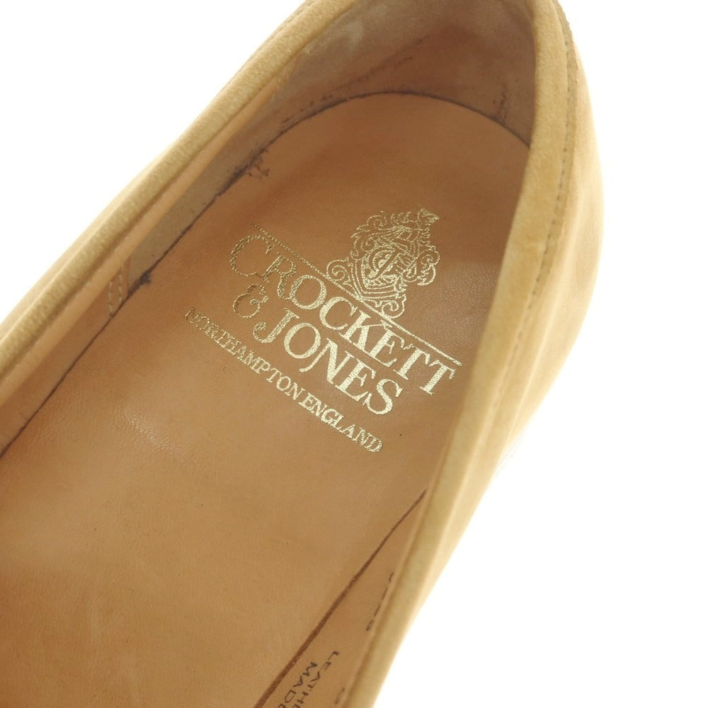 【中古】クロケットアンドジョーンズ CROCKETT&amp;JONES GRANTHAM2 ヌバック コインローファー ベージュ【 7 1/2E 】【 状態ランクB 】【 メンズ 】