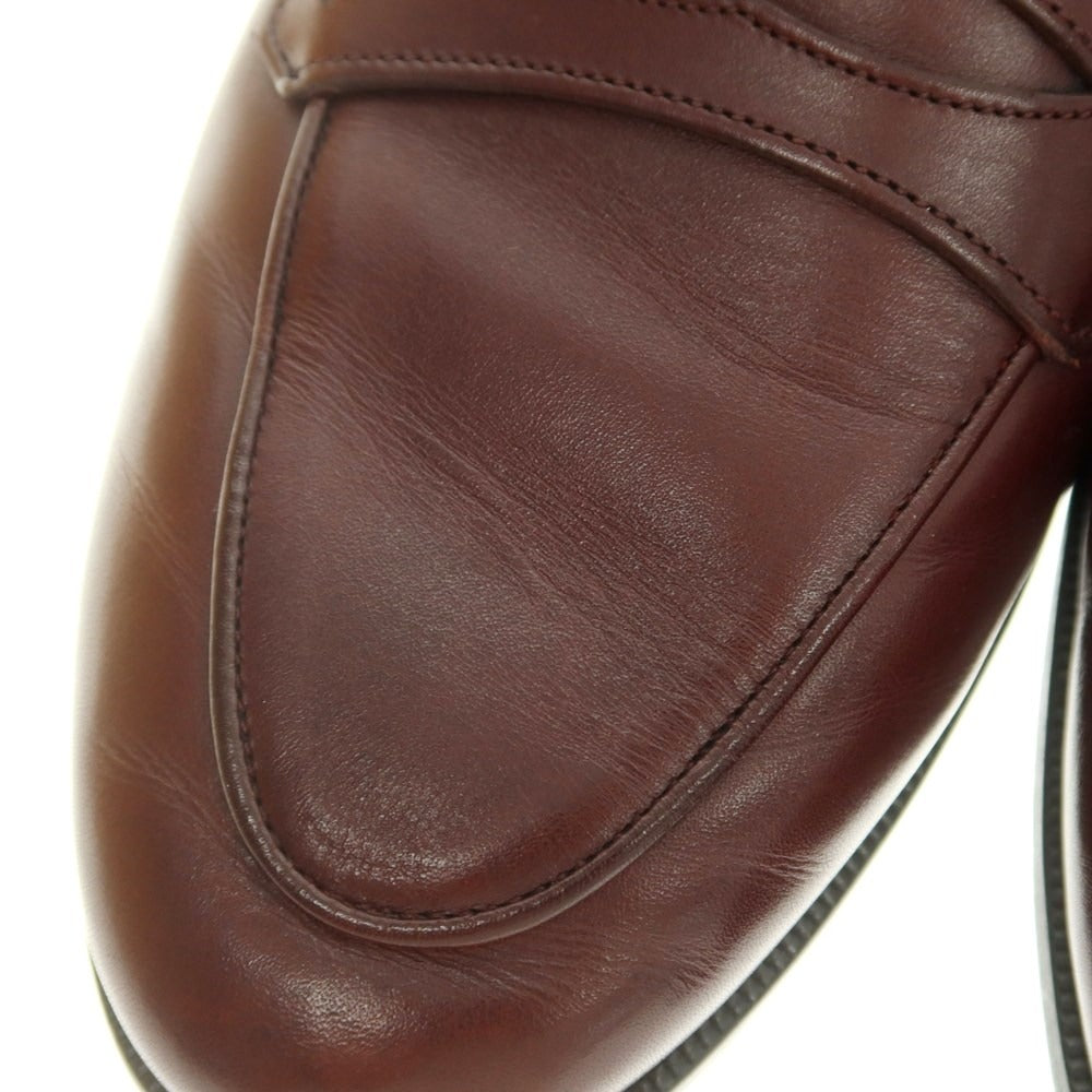 【中古】ボードインアンドランジ Baudoin &amp; Lange コインローファー ベルジャンシューズ バーガンディ【 42 】【 状態ランクB 】【 メンズ 】