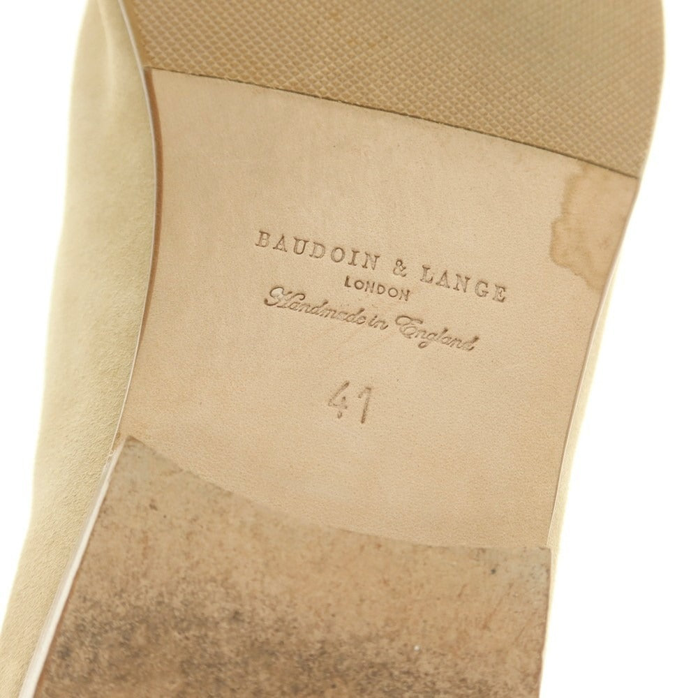 【中古】ボードインアンドランジ Baudoin &amp; Lange スエード ベルジャンシューズ ライトベージュ【 41 】【 状態ランクB 】【 メンズ 】