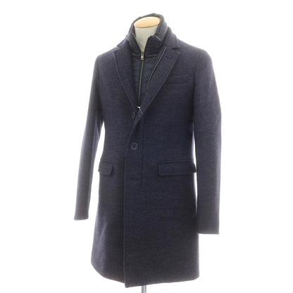 【中古】【未使用】ヘルノ Herno ウールナイロン 2WAY チェスターフィールドコート ネイビー【 44 】【 状態ランクS 】【 メンズ 】