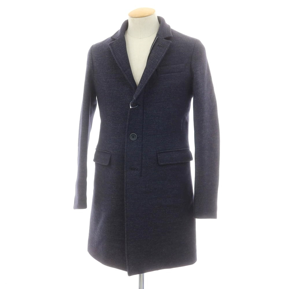 【中古】【未使用】ヘルノ Herno ウールナイロン 2WAY チェスターフィールドコート ネイビー【 44 】【 状態ランクS 】【 メンズ 】