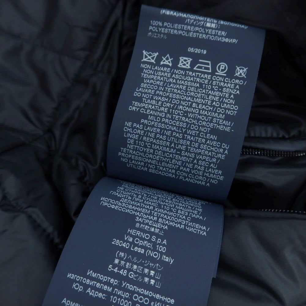 【中古】【未使用】ヘルノ Herno ウールナイロン 2WAY チェスターフィールドコート ネイビー【 44 】【 状態ランクS 】【 メンズ 】