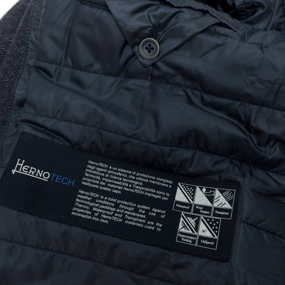 【中古】【未使用】ヘルノ Herno ウールナイロン 2WAY チェスターフィールドコート ネイビー【 44 】【 状態ランクS 】【 メンズ 】