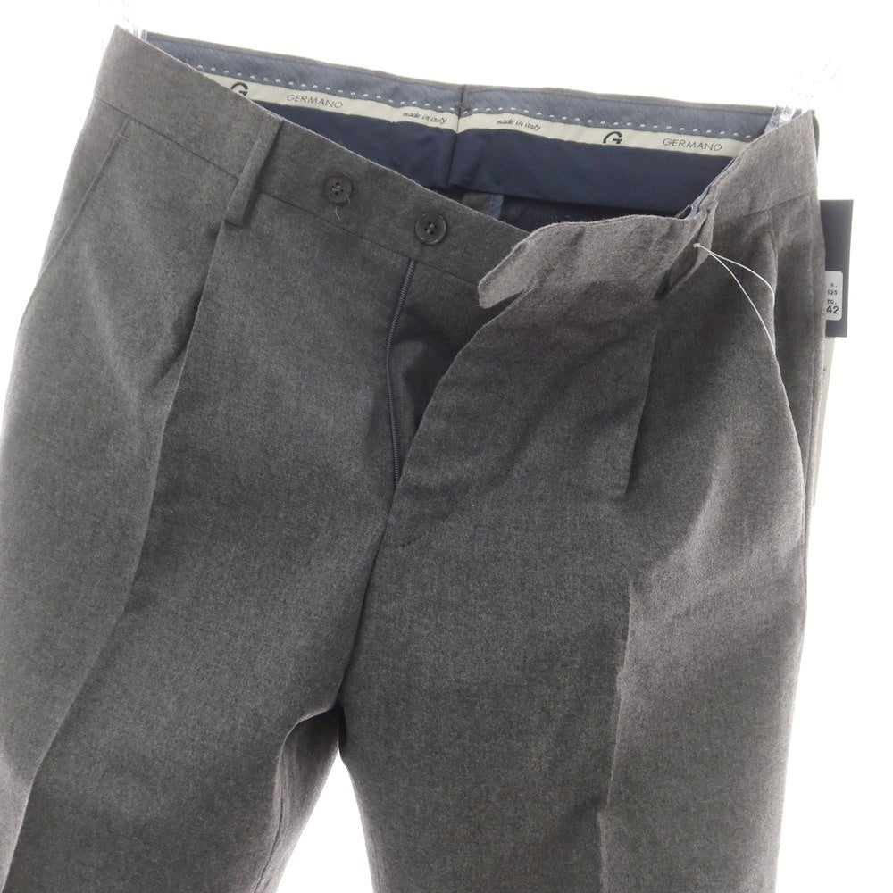 【中古】【未使用】ジェルマーノ GERMANO BEAMS F別注 ストレッチ ウール ドレススラックスパンツ グレー【 42 】【 状態ランクS 】【 メンズ 】