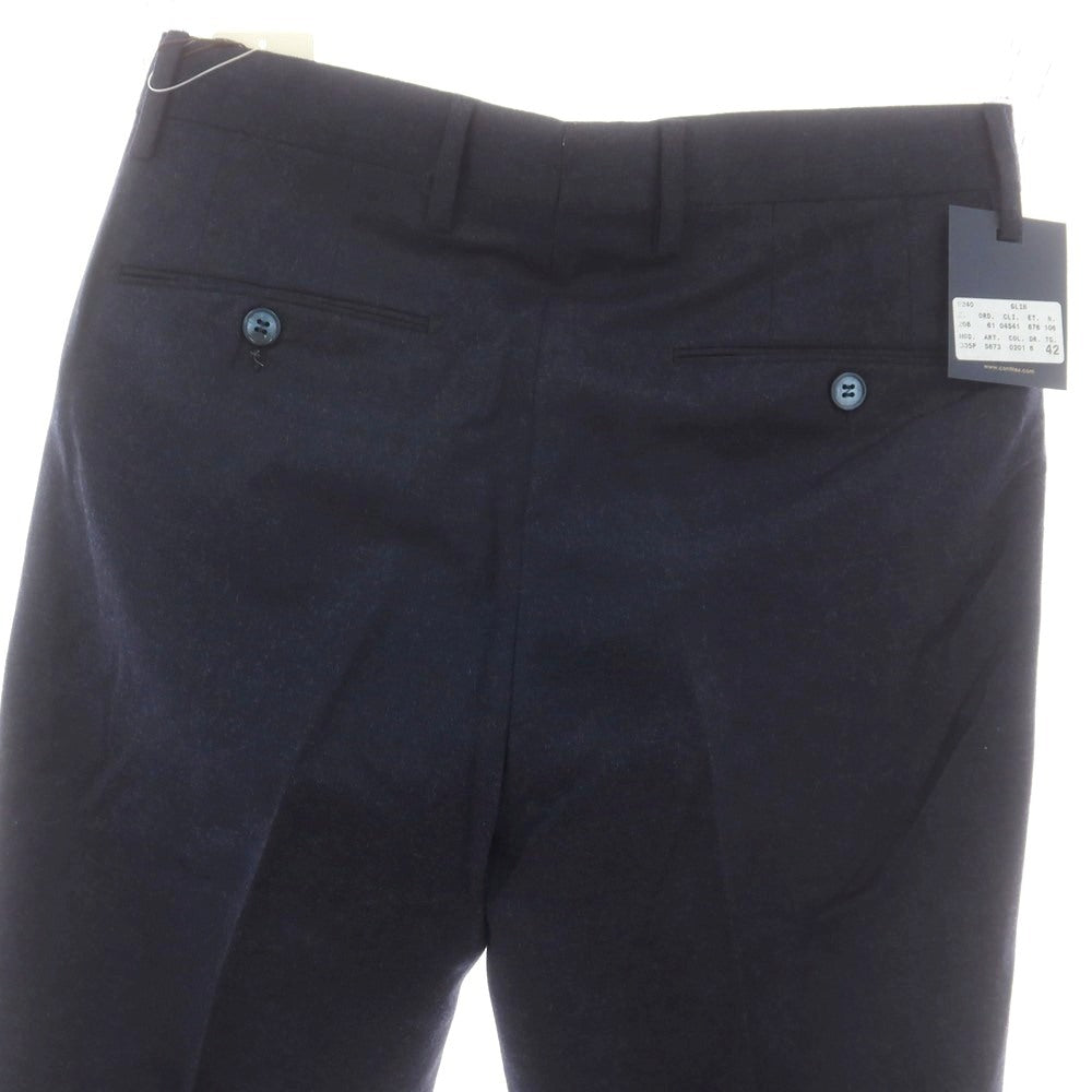 【中古】【未使用】ジェルマーノ GERMANO BEAMS F別注 ストレッチ ウール ドレススラックスパンツ ネイビー【 42 】【 状態ランクS 】【 メンズ 】