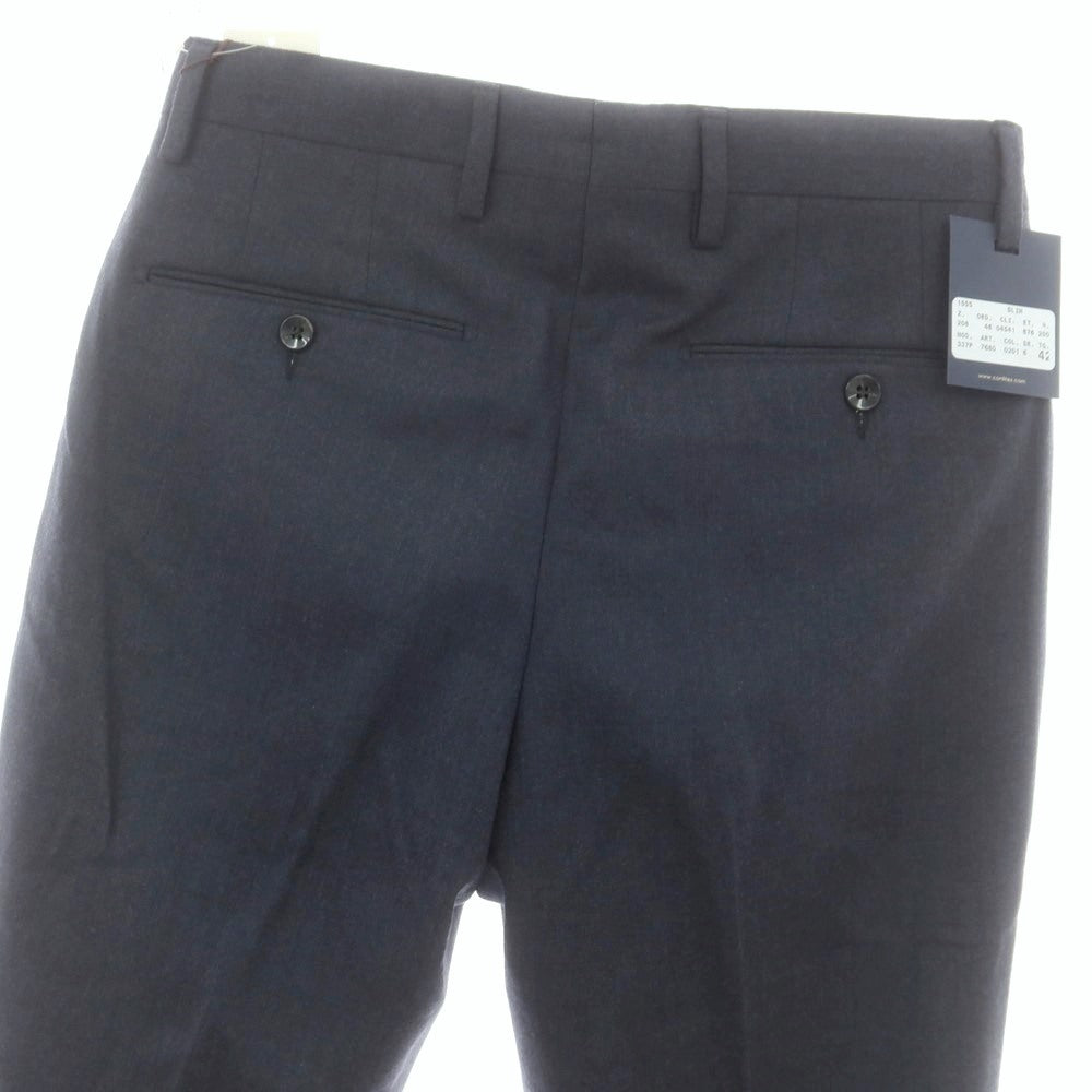 【中古】【未使用】ジェルマーノ GERMANO BEAMS F別注 ストレッチ ウールポリエステル ドレススラックスパンツ グレイッシュネイビー【 42 】【 状態ランクS 】【 メンズ 】