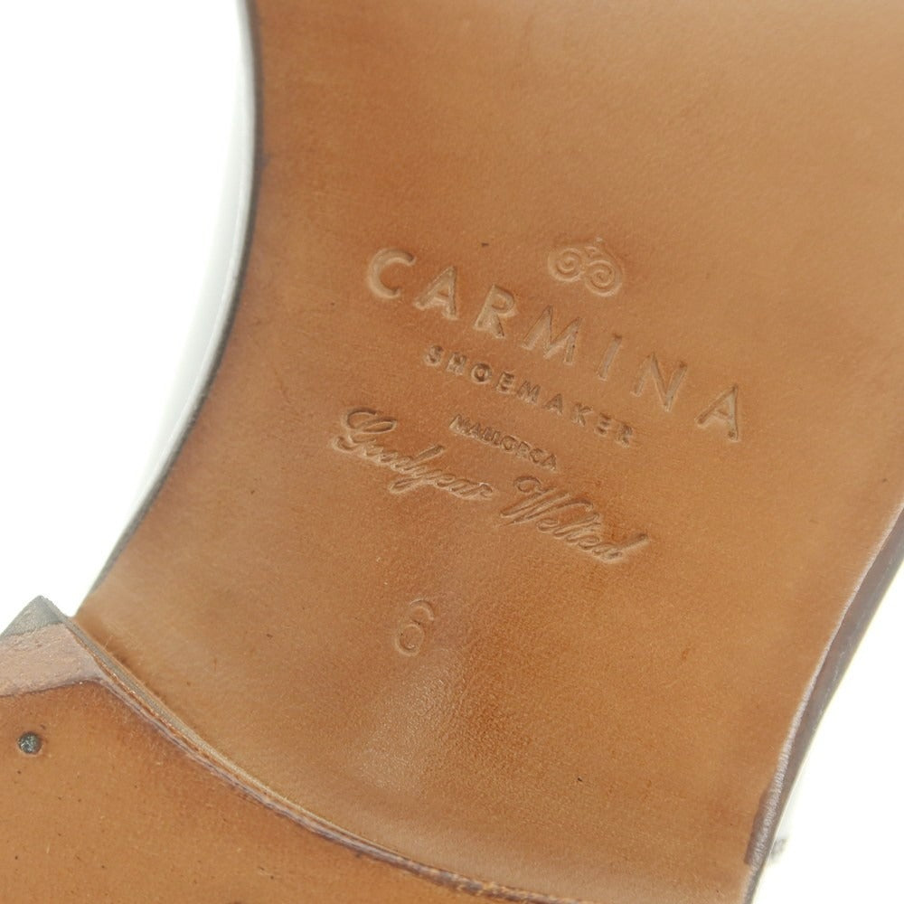 【中古】【未使用】カルミナ CARMINA ストレートチップ ドレスシューズ ダークブラウン【 6 】【 状態ランクS 】【 メンズ 】
