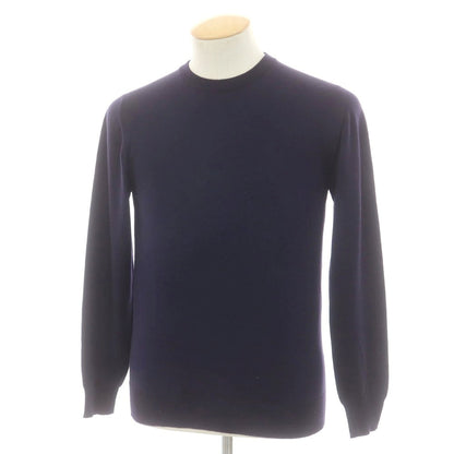 【中古】フェデーリ FEDELI ハイゲージ SUPER140’S ウール クルーネック プルオーバーニット ネイビー【 44 】【 状態ランクB 】【 メンズ 】
