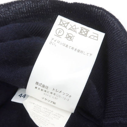 【中古】フェデーリ FEDELI ハイゲージ SUPER140’S ウール クルーネック プルオーバーニット ネイビー【 44 】【 状態ランクB 】【 メンズ 】