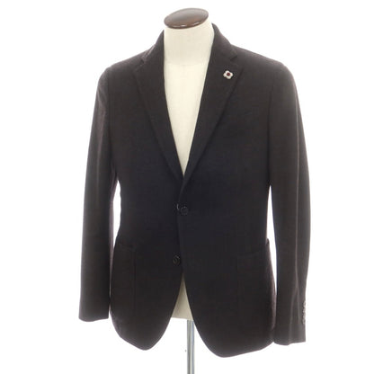 【中古】ラルディーニ LARDINI ウールナイロン テーラードジャケット ダークブラウンxブラック【 50 】【 状態ランクC 】【 メンズ 】