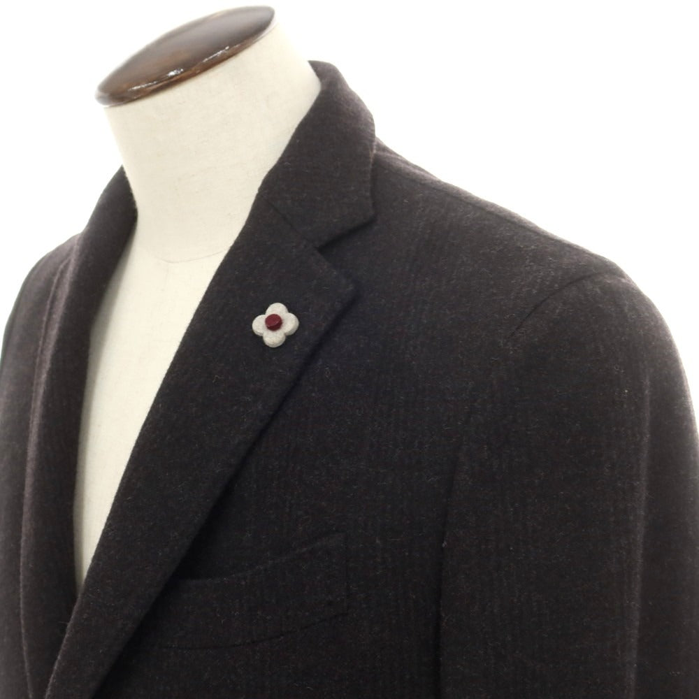 【中古】ラルディーニ LARDINI ウールナイロン テーラードジャケット ダークブラウンxブラック【 50 】【 状態ランクC 】【 メンズ 】