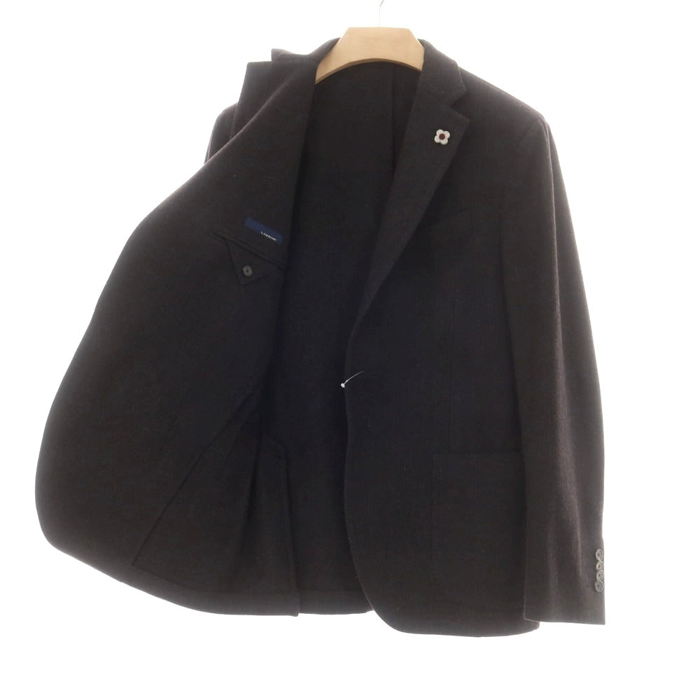 【中古】ラルディーニ LARDINI ウールナイロン テーラードジャケット ダークブラウンxブラック【 50 】【 状態ランクC 】【 メンズ 】