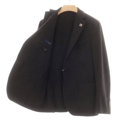 【中古】ラルディーニ LARDINI ウールナイロン テーラードジャケット ダークブラウンxブラック【 50 】【 状態ランクC 】【 メンズ 】