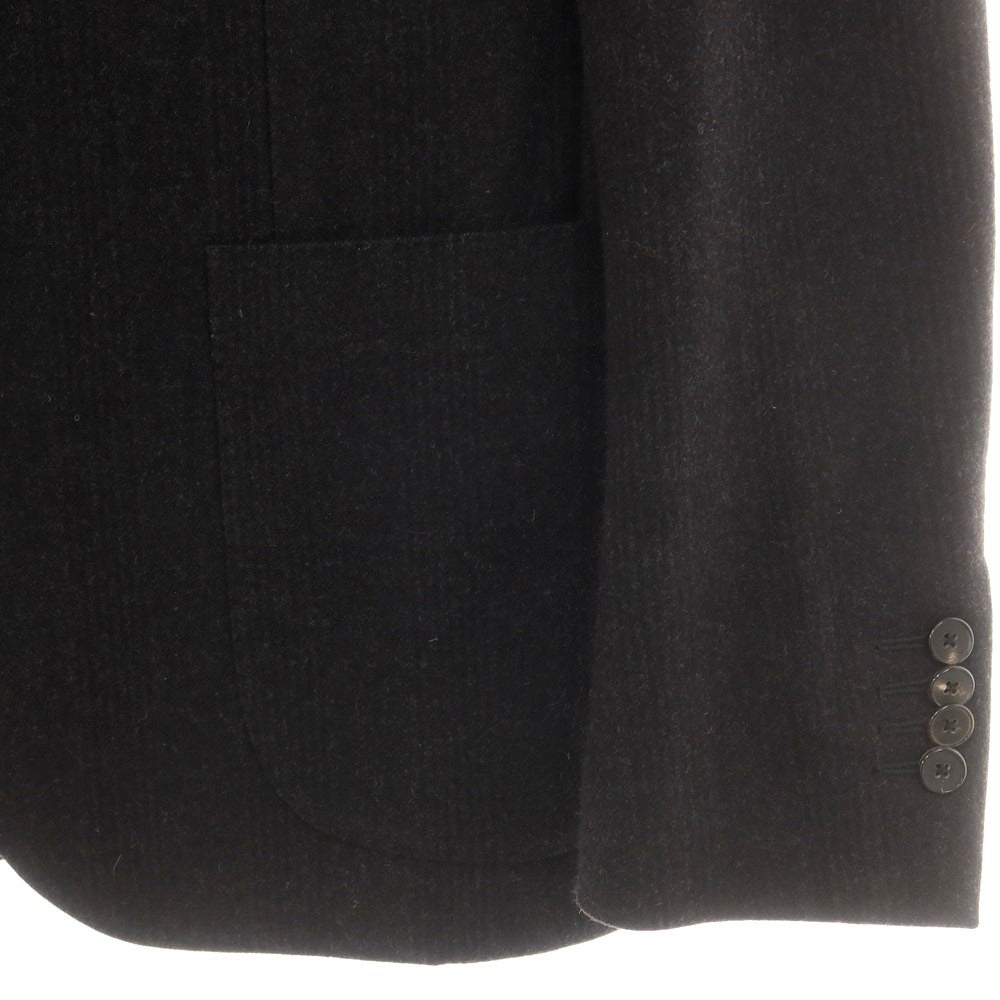 【中古】ラルディーニ LARDINI ウールナイロン テーラードジャケット ダークブラウンxブラック【 50 】【 状態ランクC 】【 メンズ 】