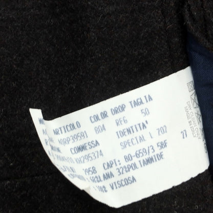 【中古】ラルディーニ LARDINI ウールナイロン テーラードジャケット ダークブラウンxブラック【 50 】【 状態ランクC 】【 メンズ 】