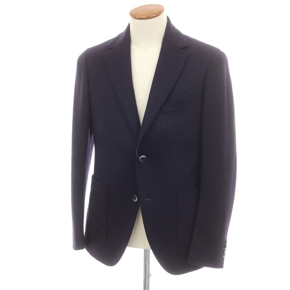 【中古】カンタレリ Cantarelli ウールナイロン ドット テーラードジャケット ネイビーxレッド【 48 】【 状態ランクB 】【 メンズ 】