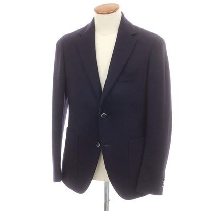 【中古】カンタレリ Cantarelli ウールナイロン ドット テーラードジャケット ネイビーxレッド【 48 】【 状態ランクB 】【 メンズ 】