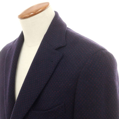 【中古】カンタレリ Cantarelli ウールナイロン ドット テーラードジャケット ネイビーxレッド【 48 】【 状態ランクB 】【 メンズ 】