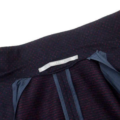 【中古】カンタレリ Cantarelli ウールナイロン ドット テーラードジャケット ネイビーxレッド【 48 】【 状態ランクB 】【 メンズ 】