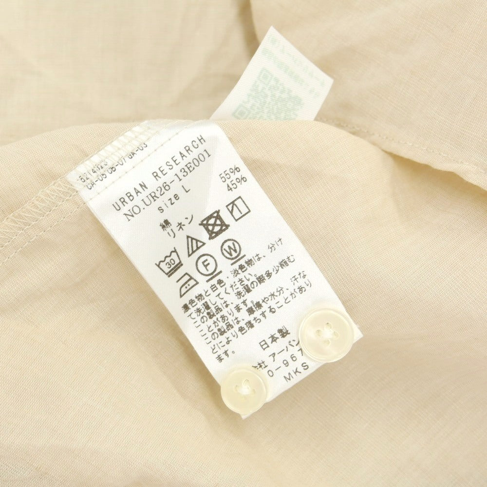 【中古】アーバンリサーチ URBAN RESEARCH コットンリネン レギュラーカラー カジュアルシャツ ベージュ【 L 】【 状態ランクB 】【 メンズ 】