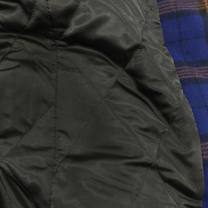 【中古】ジースターロウ G-STAR RAW ウールナイロン チェック ステンカラーコート ブルーxベージュ【 XS 】【 状態ランクC 】【 レディース 】