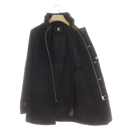 【中古】ジースターロウ G-STAR RAW ウールポリエステル スタンドカラーコート ブラック【 XS 】【 状態ランクC 】【 メンズ 】
