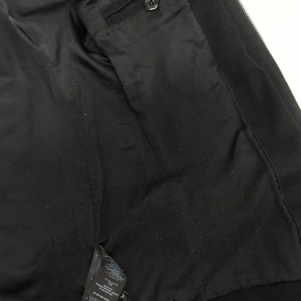 【中古】ジースターロウ G-STAR RAW ウールポリエステル スタンドカラーコート ブラック【 XS 】【 状態ランクC 】【 メンズ 】