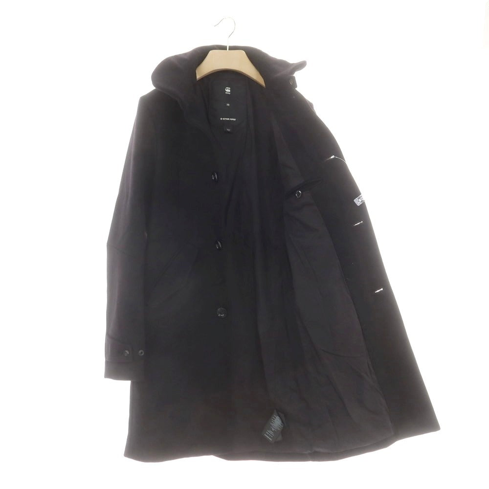 【中古】ジースターロウ G-STAR RAW ウールナイロン ラウンドカラーコート ブラック【サイズXS】【 状態ランクC 】【 メンズ 】 [DPD]