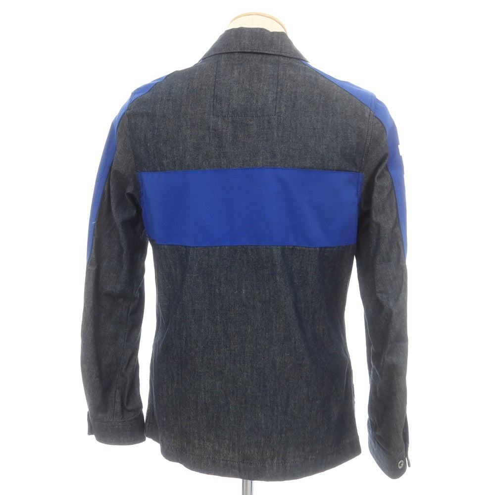 【中古】ジースターロウ G-STAR RAW コットン 生地切り替え デニムジャケット ネイビーxブルー【サイズXS】【 状態ランクB 】【 メンズ 】 [EPD]